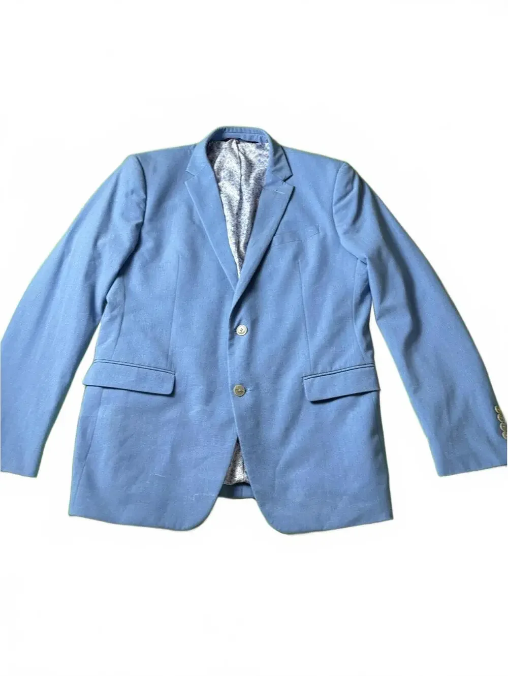 Men's Blue Blazer with Patterned Lining
